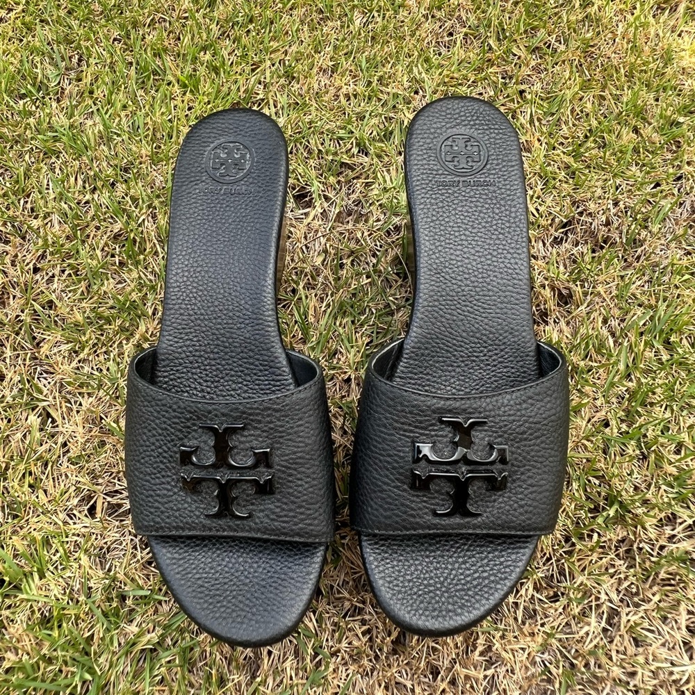 Tory Burch Perfect Black Wedge Slides